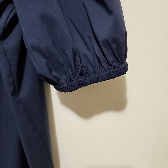 Eloquii Oversized Ruffle Collar Shirt Dress Button Down Navy size 18 D03-0284 - Picture 7 of 11